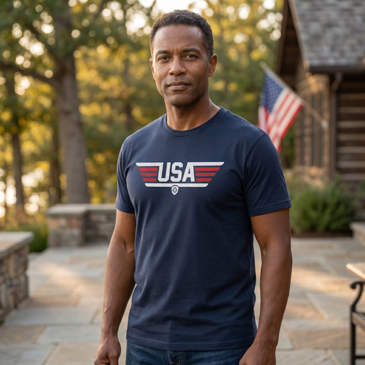 Men's USA Stripe Short Sleeve T-Shirt