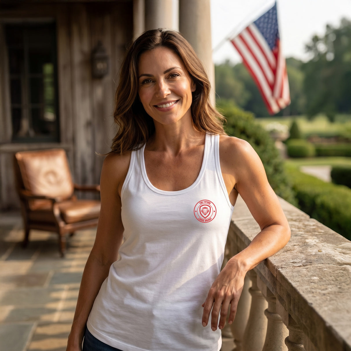Women's USA Distress Flag Tank Top