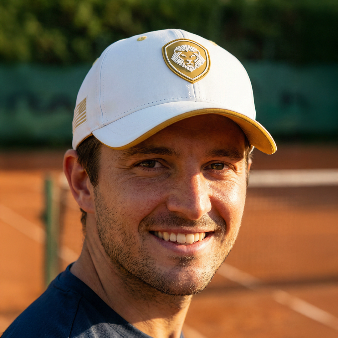 Future Looks Bright Lion Shield White and Gold Snapback Hat