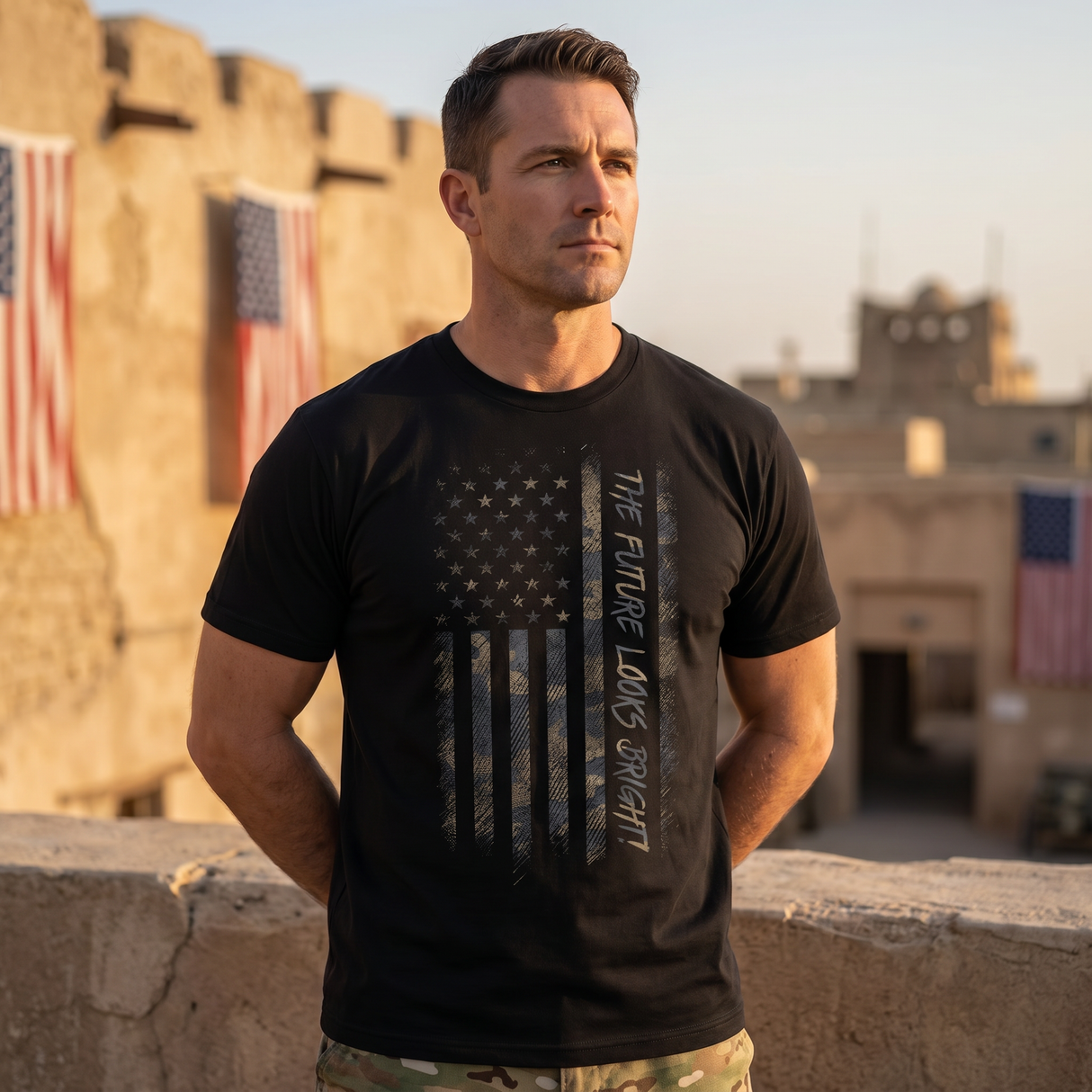 FLB Patriot Black Short Sleeve T-Shirt