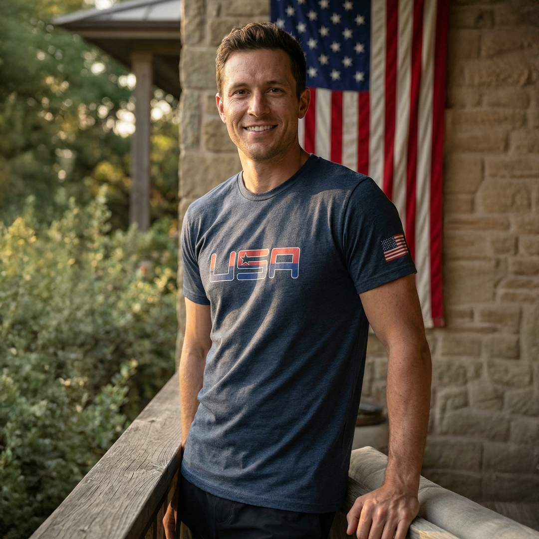 Team America Retro Navy Valuetainment Short Sleeve T-Shirt (Slim Fit)