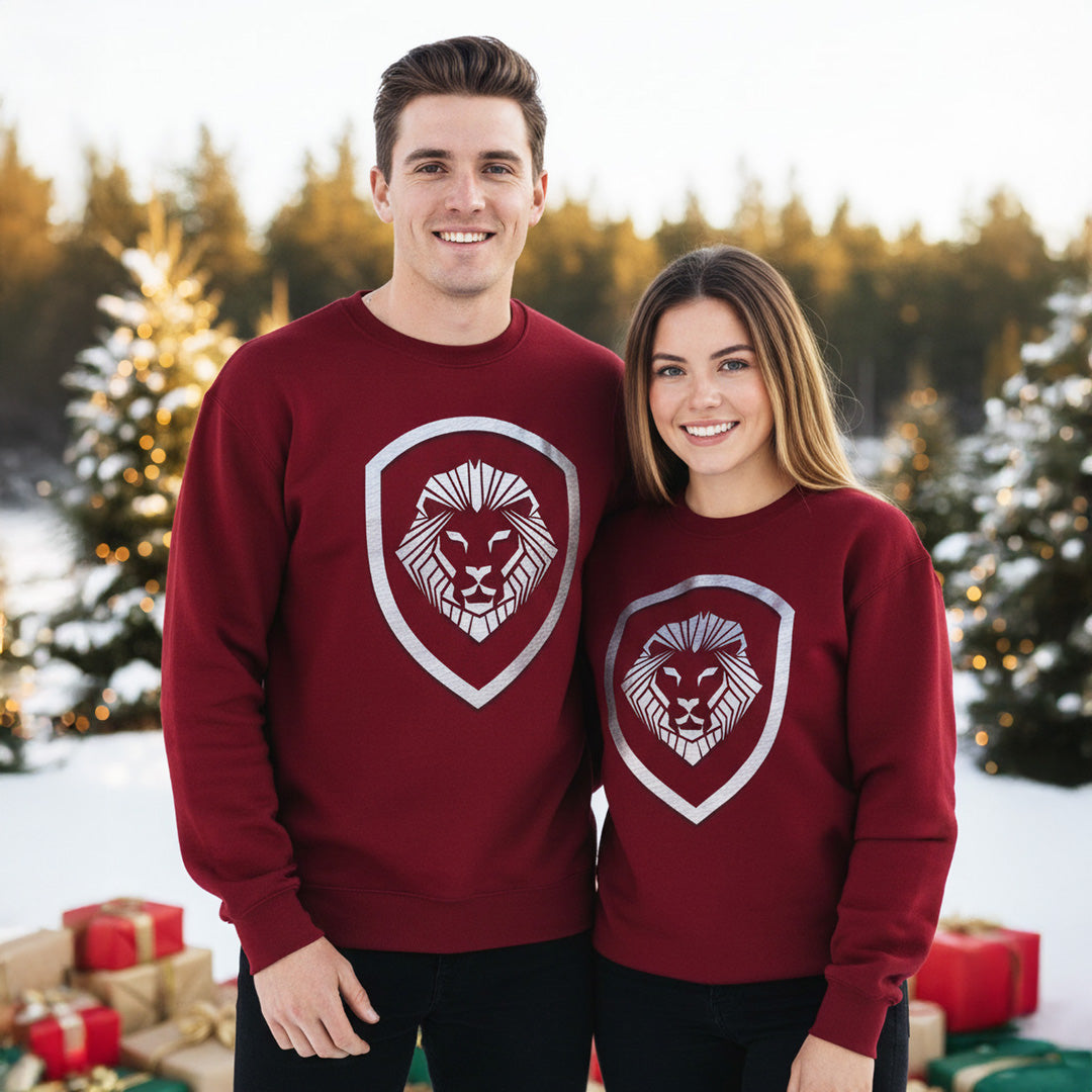 Valuetainment Maroon Raised Print Performance Crewneck Sweatshirt