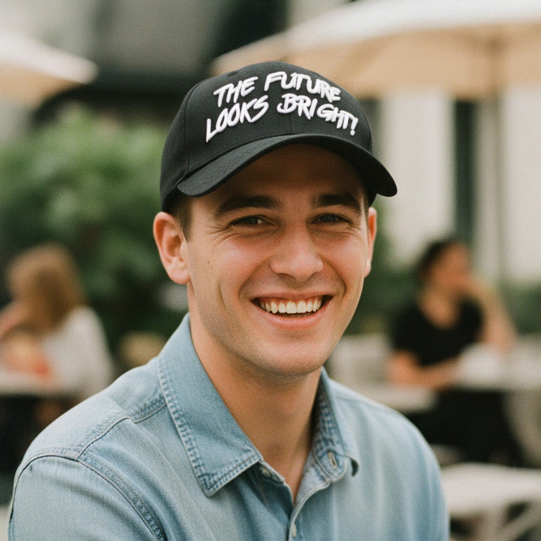 Future Looks Bright Black & White Snapback hat