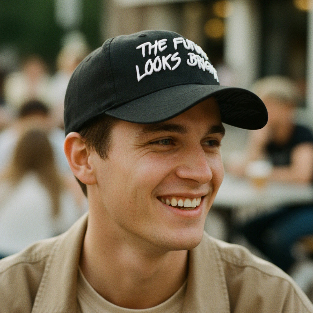 Future Looks Bright Black & White Snapback hat