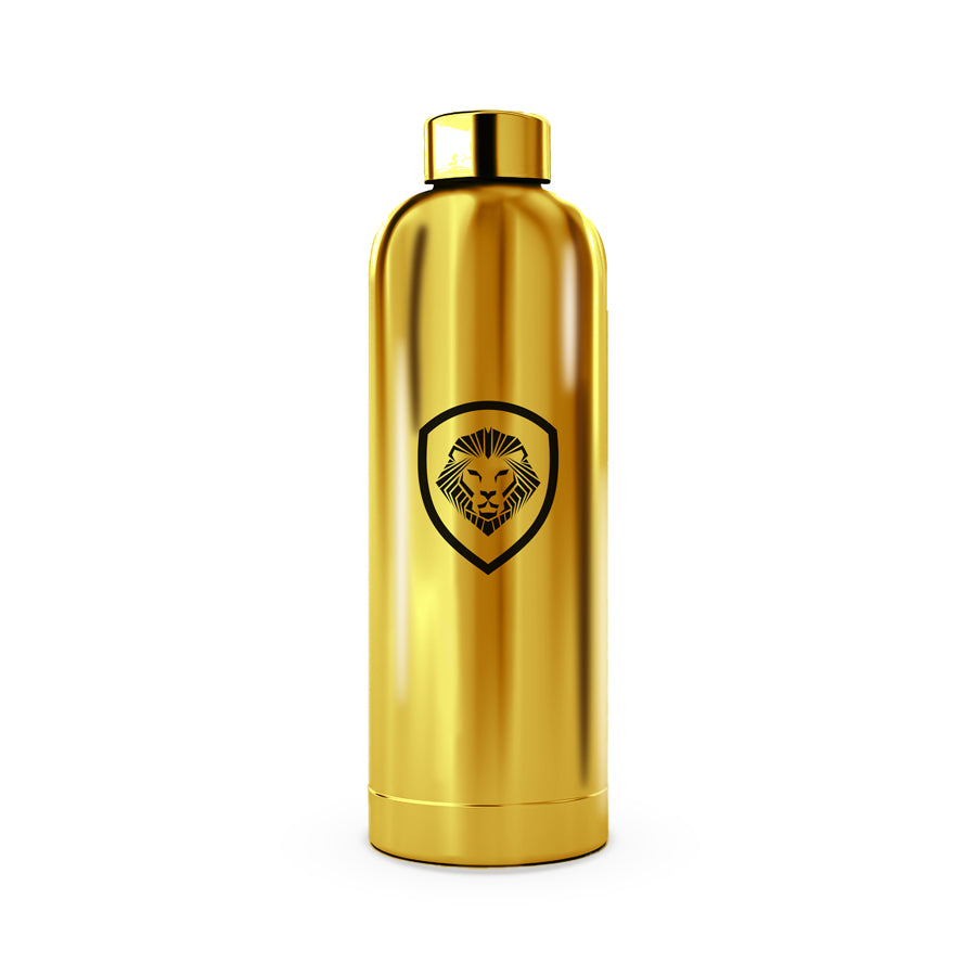 Lion Shield Metallic Gold Stainless Steel 25 oz. Water Bottle