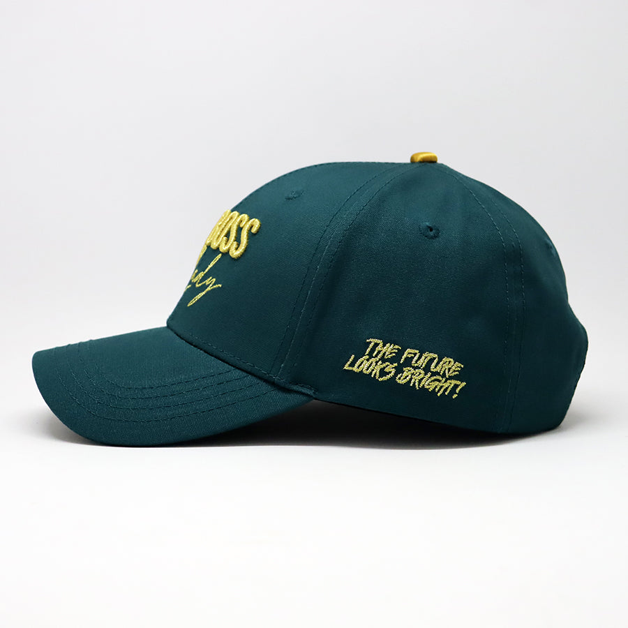 Future Looks Bright Boss Lady Hunter Green and Gold Snapback