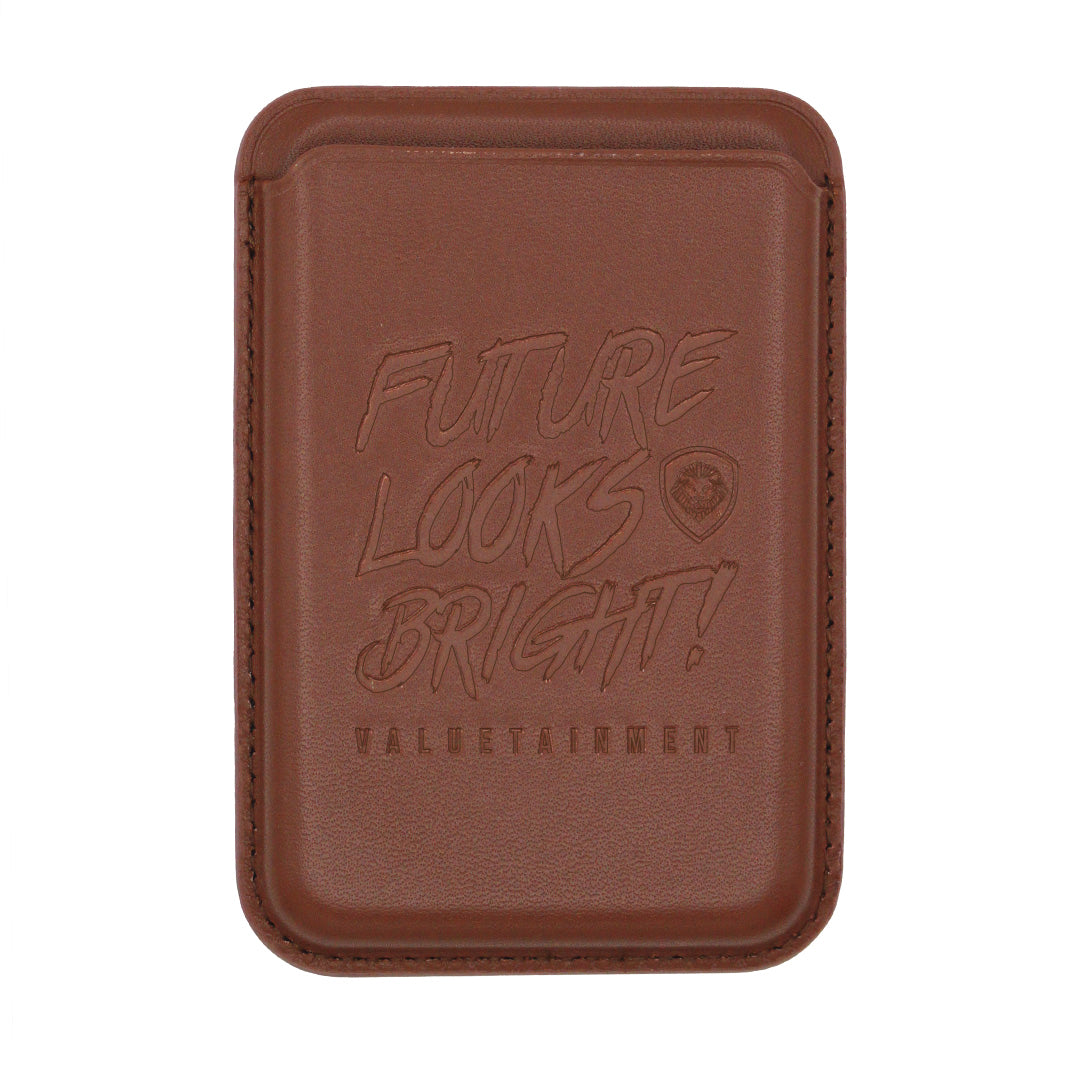 Future Looks Bright Brown Leather RFID Credit Card Holder