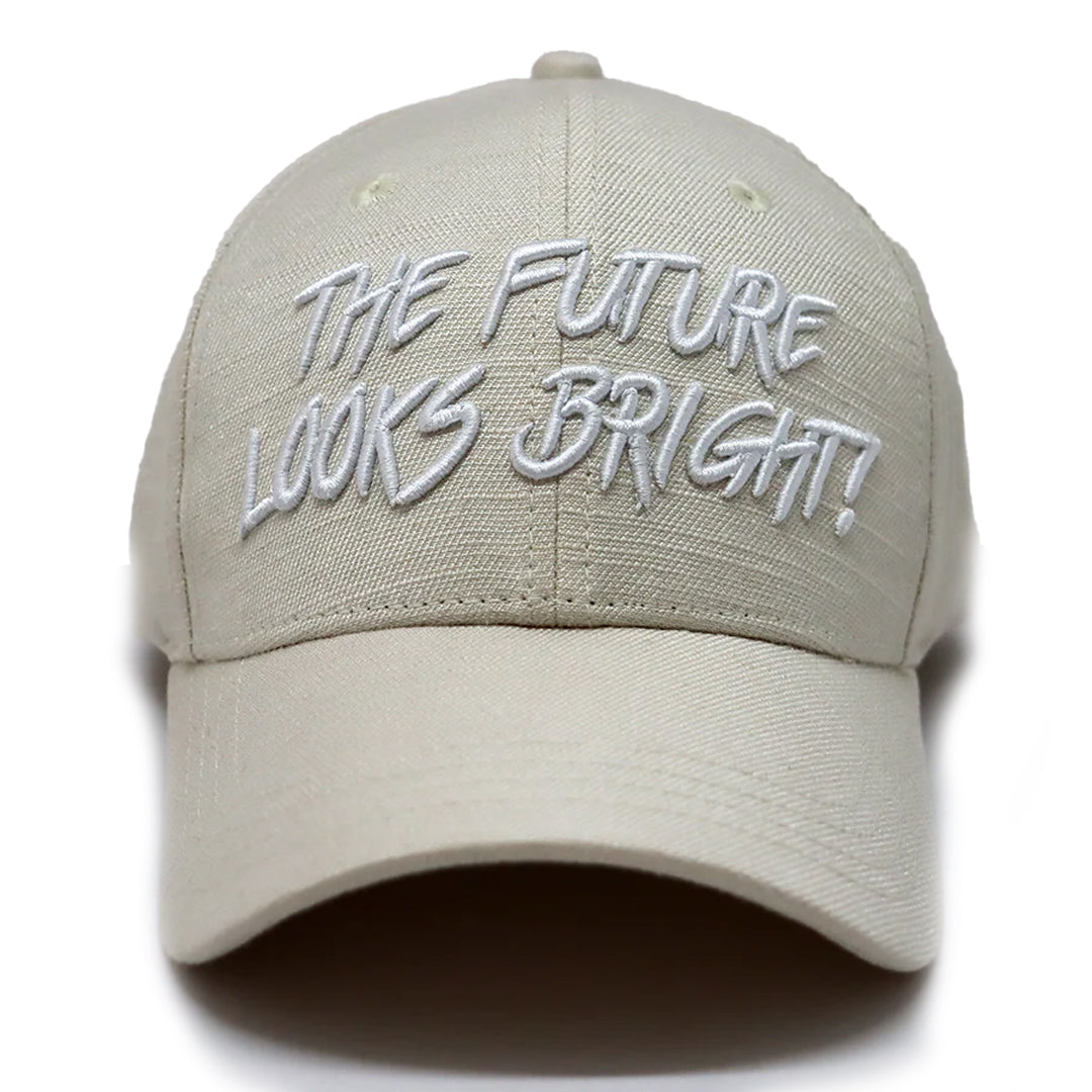 Future Looks Bright Ivory Cream Canvas Snapback Hat