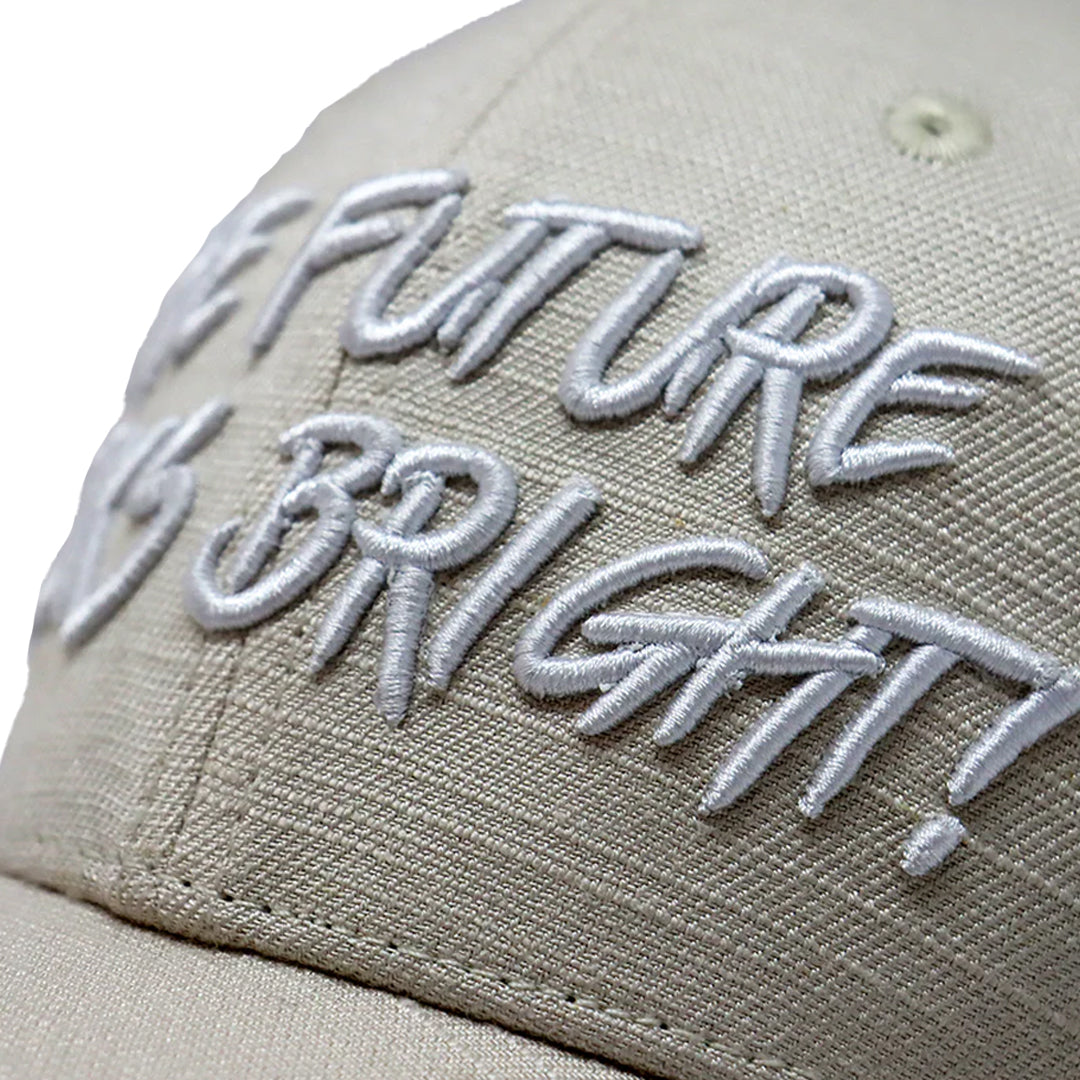 Future Looks Bright Ivory Cream Canvas Snapback Hat