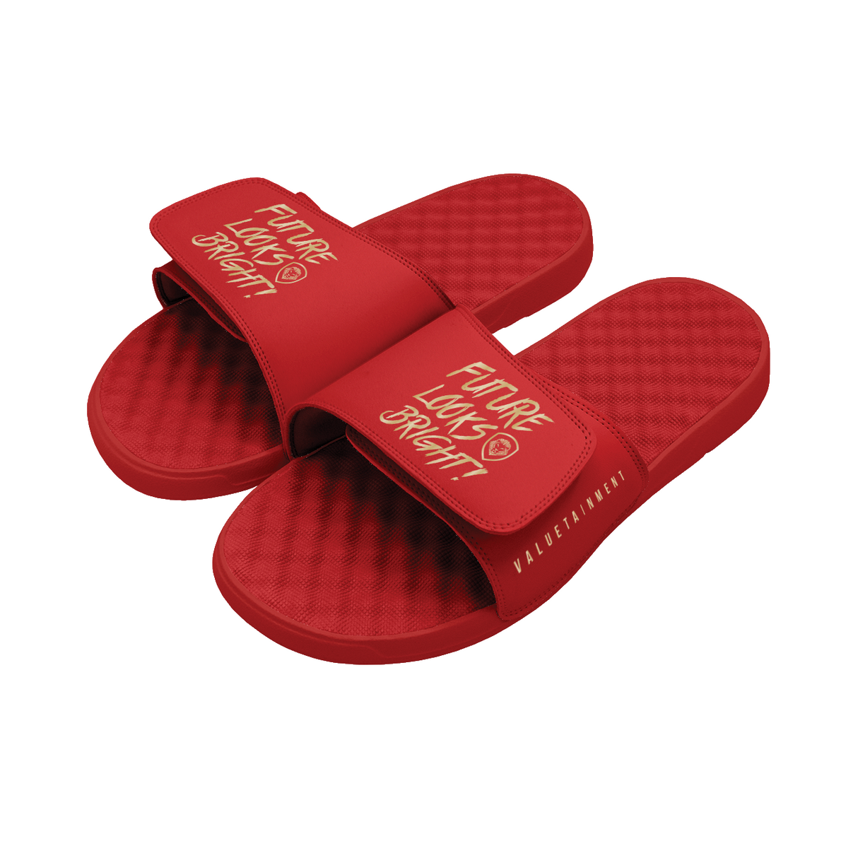 Future Looks Bright Lion Legacy Red & Gold Comfort Slides