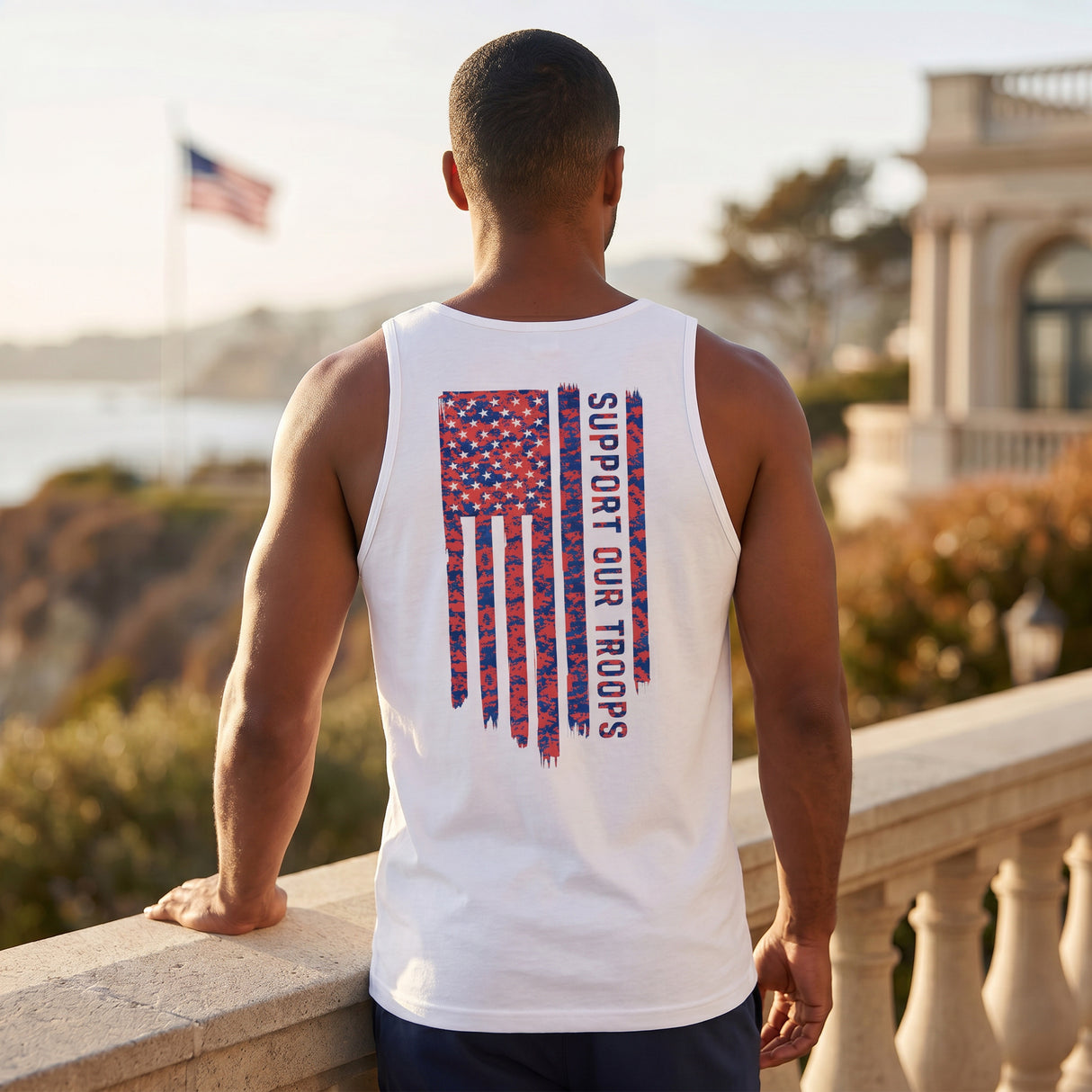 Men's USA Distress Flag Tank Top