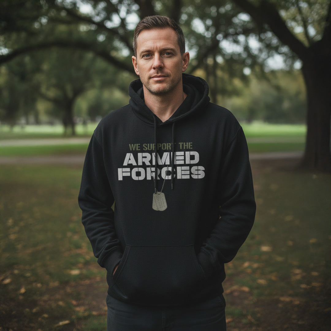 Armed Forces Dog Tag Black Hoodie