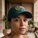 Future Looks Bright Boss Lady Hunter Green and Gold Snapback