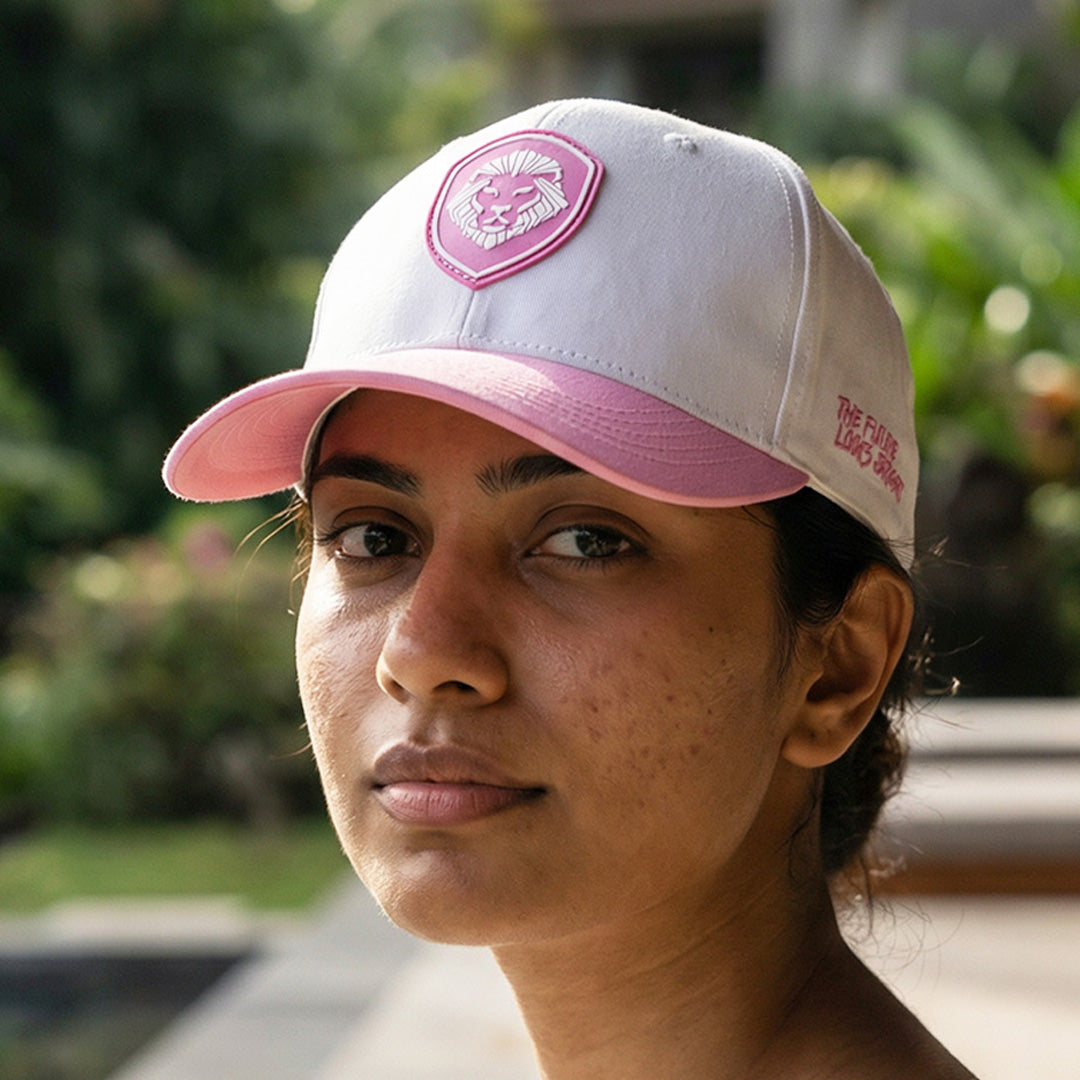 Women's VT Shield Logo Future Looks Bright Pink & White Snapback Hat