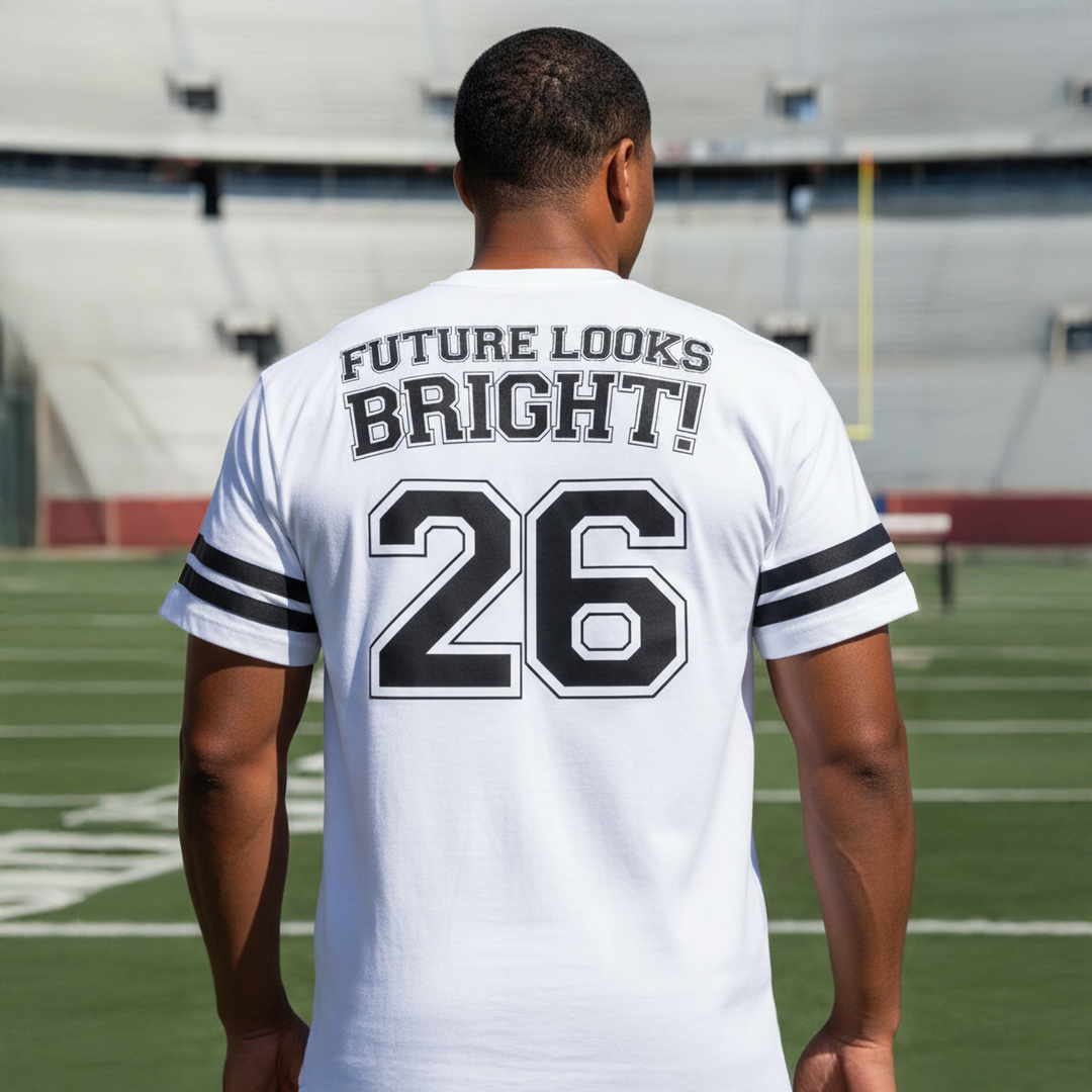 Future Looks Bright White Sports Short Sleeve T-Shirt