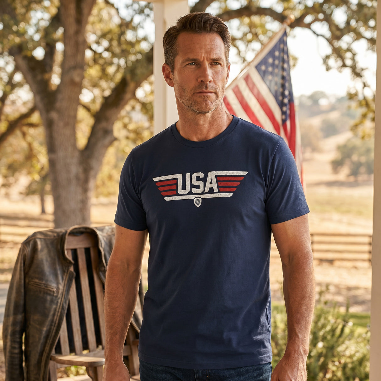 Men's USA Stripe Short Sleeve T-Shirt