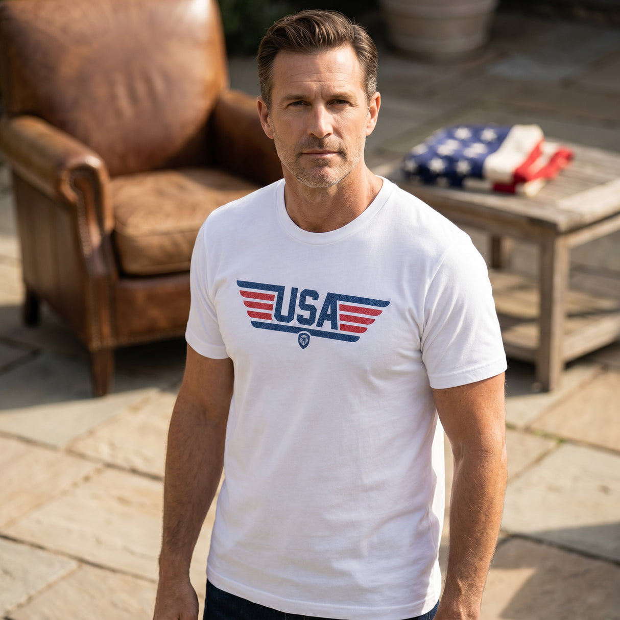 Men's USA Stripe Short Sleeve T-Shirt