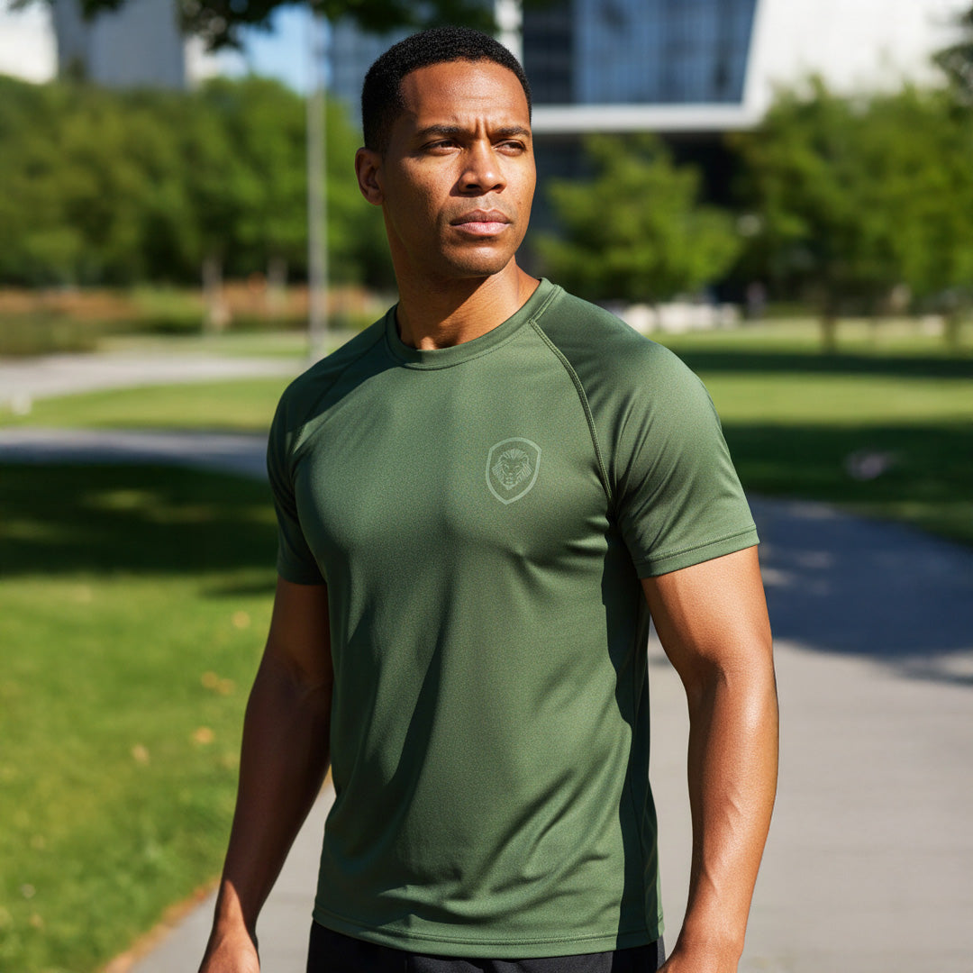 Future Looks Bright Army Green Performance Short Sleeve T-Shirt