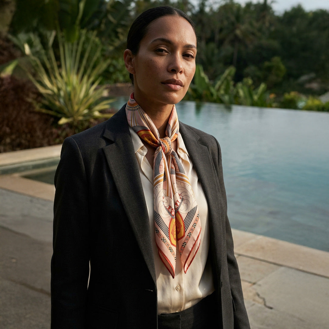 Future Looks Bright Radiant Lion Shield 100% Premium Silk Scarf 38" x 38"