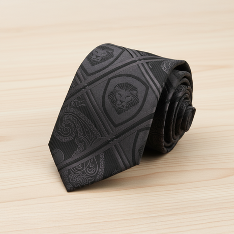 Valuetainment Soft Black Premium Tie and Pocket Square Set