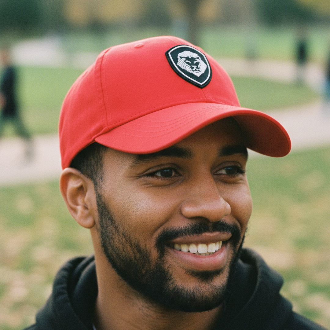 VT Lion Shield Logo Future Looks Bright Red & White Snapback Hat