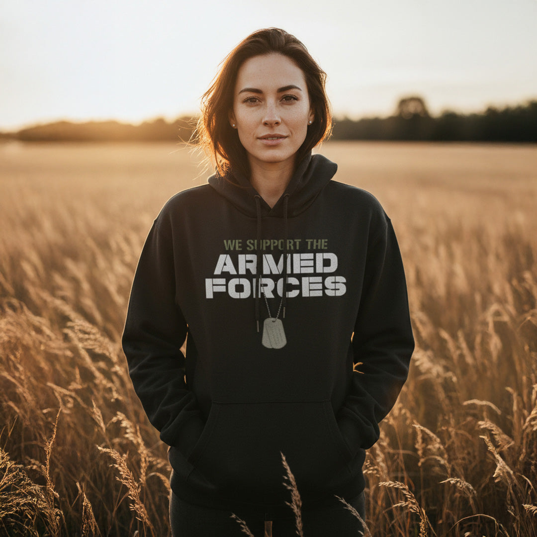 Armed Forces Dog Tag Black Hoodie