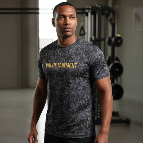 Lion Shield Charcoal Grey Performance Short Sleeve T-Shirt