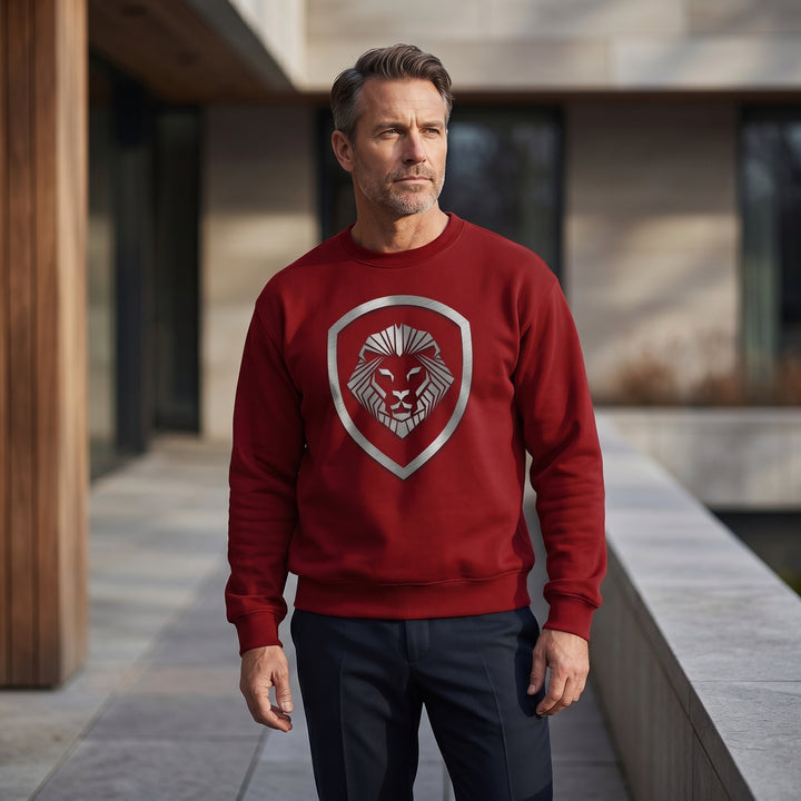 Valuetainment Maroon Raised Print Performance Crewneck Sweatshirt