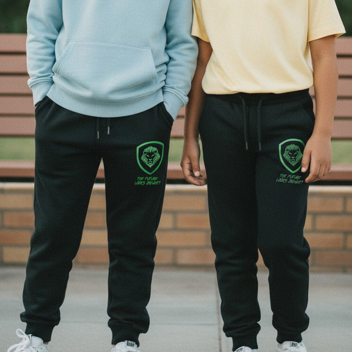 Kid's Future Looks Bright Green Lion Premium Jogger Pants