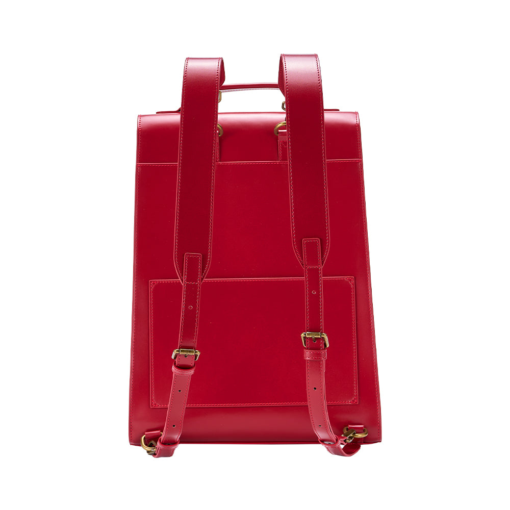 Women's Future Looks Bright Cherry Red Leather Premium Backpack