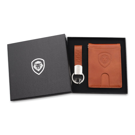 VT Brown Wallet & Keychain Set