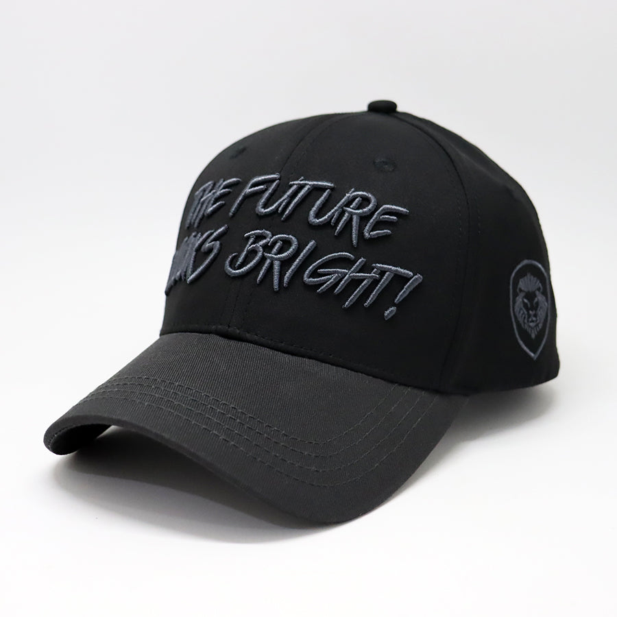 Future Looks Bright Black and Gray Raised Print Snapback Hat