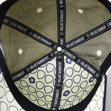 Future Looks Bright Dual Tone Beige and Navy Topo Print Snapback Hat