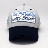 Future Looks Bright Dual Tone Gray and Blue Gradient Logo Snapback Hat