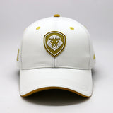 Future Looks Bright Lion Shield White and Gold Snapback Hat
