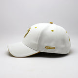 Future Looks Bright Lion Shield White and Gold Snapback Hat