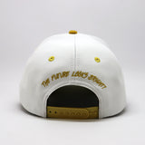Future Looks Bright Lion Shield White and Gold Snapback Hat