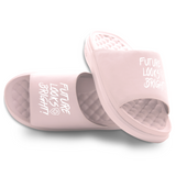 Women's Future Looks Bright Powder Pink Slides