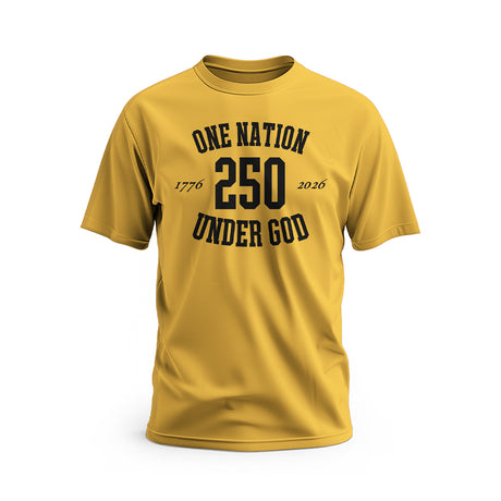 One Nation Under God Gold and White 250 Short Sleeve T-Shirt