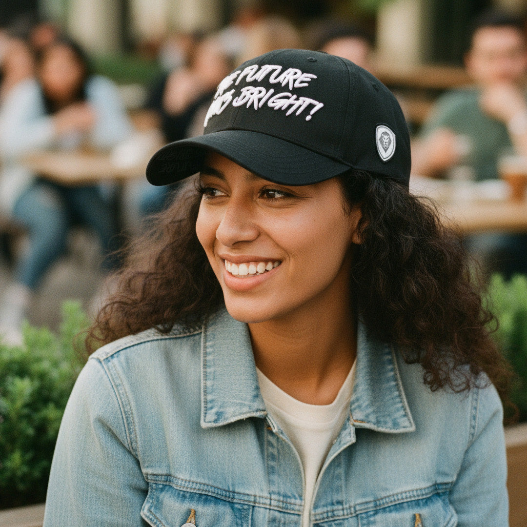 Future Looks Bright Black & White Snapback hat