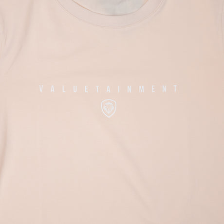 Valuetainment Premium Curved Hem Ivory Short Sleeve T-Shirt