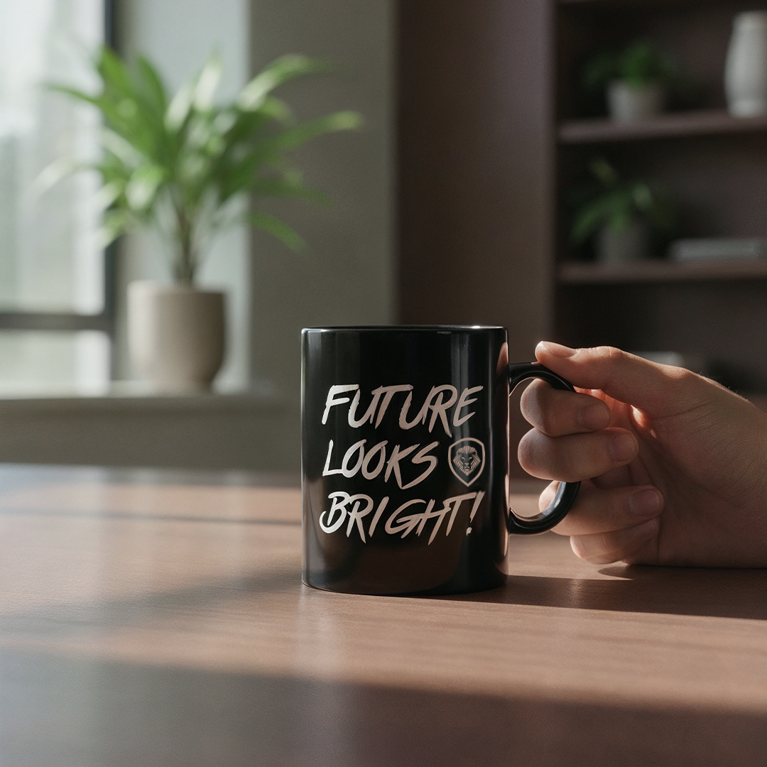 Future Looks Bright Valuetainment Black & White mug