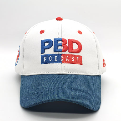 PBD Podcast Denim Brim White Snapback
