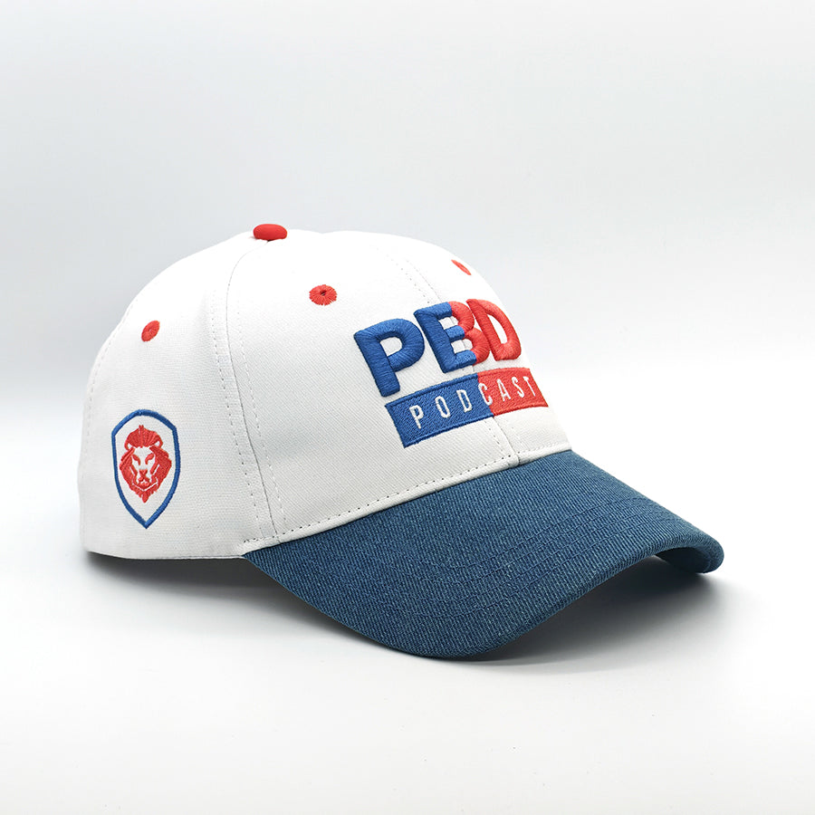 PBD Podcast Denim Brim White Snapback