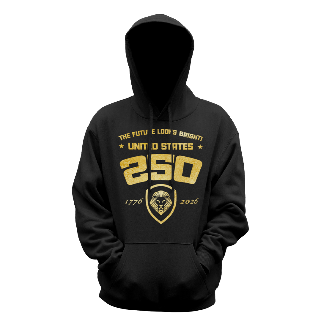 Future Looks Bright USA 250th Black and Gold Hoodie