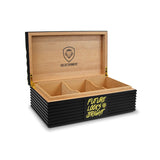 Future Looks Bright Black and Gold Premium Cigar Humidor