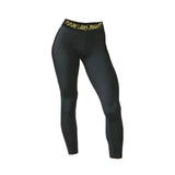 Women's Future Looks Bright Black and Gold High-Performance Leggings