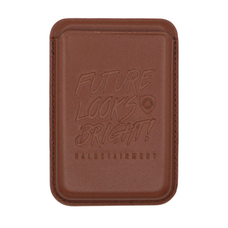 Future Looks Bright Brown Leather RFID Credit Card Holder
