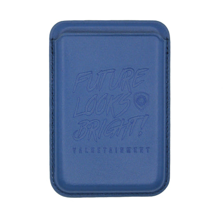 Future Looks Bright Blue Leather RFID Credit Card Holder