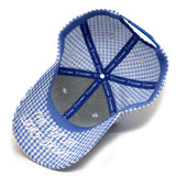 VT Shield Future Looks Bright Sky Blue Gingham Check Snapback Hat